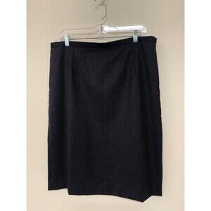 Vtg Pendleton Pencil Skirt Womens 14P 100% Wool Pleated Lined Office Preppy Gray